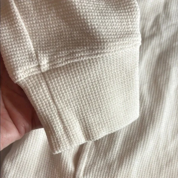 Tommy John Waffle Knit Hoodie in Pastel Parchment - Picture 9 of 13